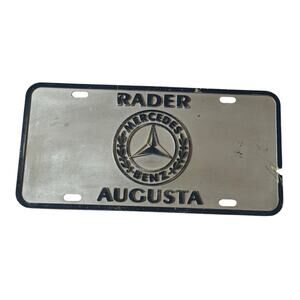 VTG Mercedes Benz Dealership Booster License Plate MBCA Radar Augusta READ NOTE
